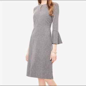 Ann Taylor Grey Sheath Midi Dress